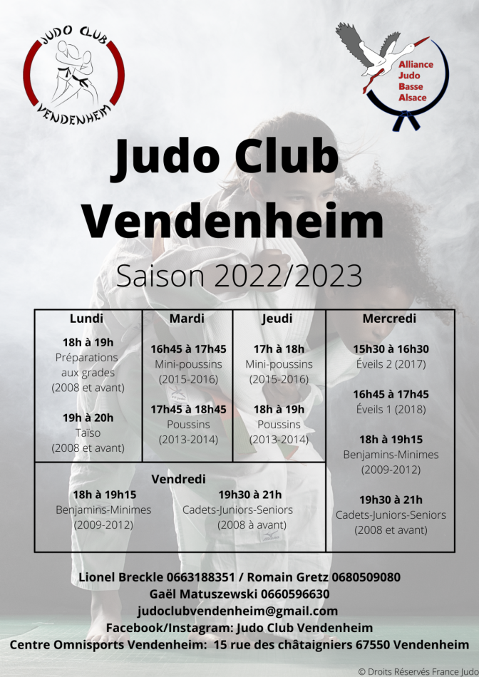 Image de l'actu 'Nouvelle saison 2022-2023 Judo Club Vendenheim'