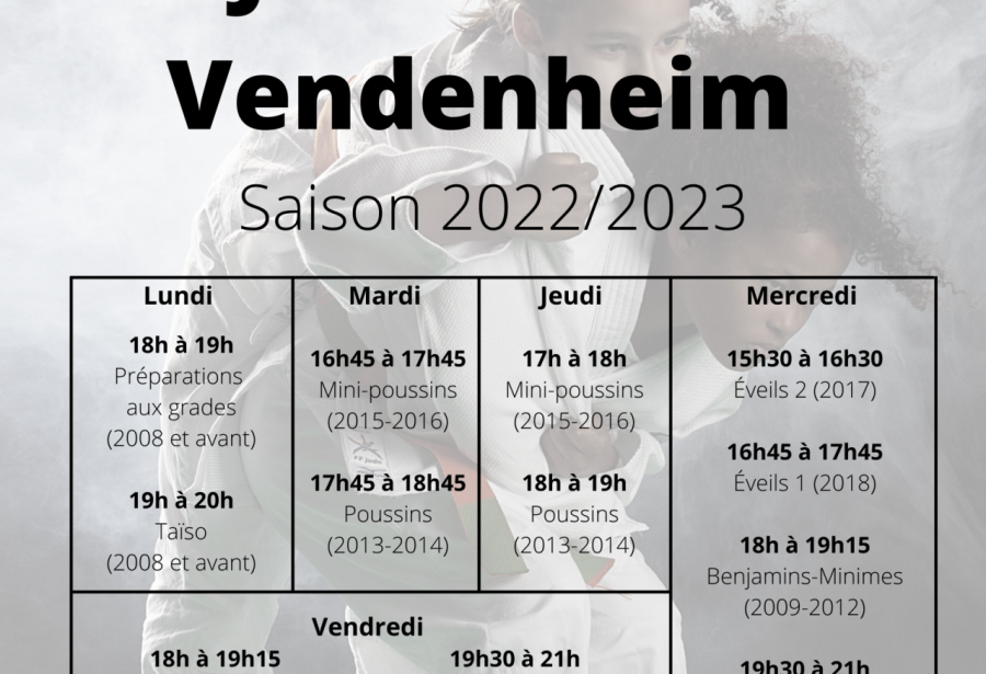 Nouvelle saison 2022-2023 Judo Club Vendenheim